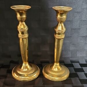 Elegant Brass Taper Candle Stick Holders